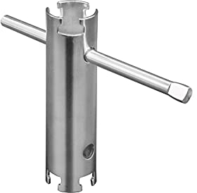 Bearhut Basket Strainer Wrench Long Enough to Work on Deep Modern Universal Sink Double-ended 1/2 & 3/8 with Sliding Handle Kitchen Tool