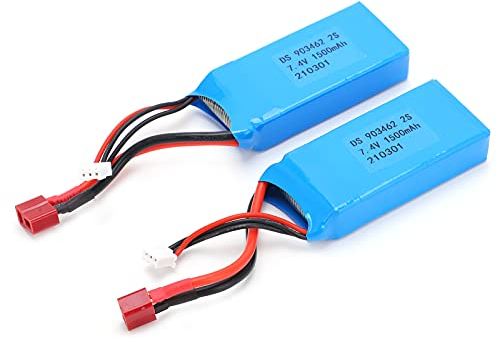 CHICIRIS 7.4V 1500mAh Rechargeable Li-ion Battery, Replacement Battery Pack, Lithium Batteries 15C T Plug Model Battery for RC Car Boat Aircraft Aero accessories