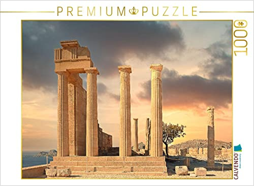 CALVENDO Puzzle Akkropolis von Lindos | 1000 Teile Lege-Größe 64 x 48 cm Foto-Puzzle für glückliche Stunden