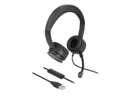 Delock USB Stereo Headset mit Kabelfernbedienung und