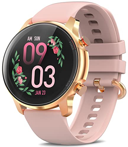 BOZLUN IP68 Wasserdicht Bluetooth 5.0 Smartwatch, Fitness Tracker 1,32 Touch Screen Fitness Armbanduhr mit Schrittzähler Schlafmonitor Stoppuhr für Sportuhr Damen Smart Watch für iOS und Android