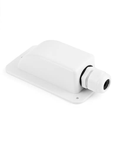 QWORK® Passe-Toit IP68 Presse-étoupe Solaire étanche boîtier d'entrée de câble 1 Voie résistant aux intempéries, Caravane et Bateau Passe câble en ABS, Blanc, 1 Pièce