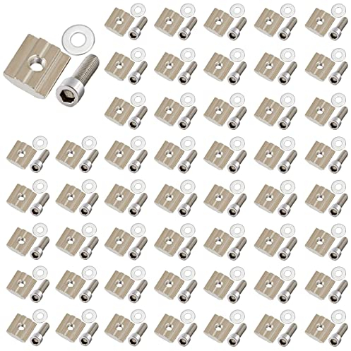 alwaiiz 50 Stück M6 Nutensteine Set T-Nut Kohlenstoffstahl T Nutenstein Set für Aluminiumprofil-Extrusionsschlitz, Standard 30 Serie Kohlenstoffstahl T NUT-Schieberkit (M6/3030 Serie)