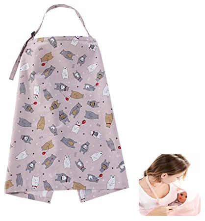 Stillschutz, Stillschal, Stillschürze mit Taschen, Stillschürze Mehrzweck Stillcover, Stillschutz für Mama, Breastfeeding Scarf, Mehrzweck-Stillschutz, für den Datenschutz unterwegs