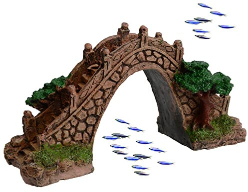 Saim Décoration d'aquarium - Pont en arche non toxique - Décoration pour aquarium - Pour cacher et jouer