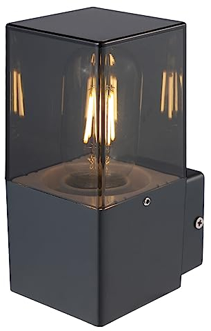LASIDE Aussenleuchte Aussenlampe Wand, Anthrazit Grau Aluminium E27 Außenlampe Außenleuchte, IP44 Spritzwassergeschützt Wandlampe Wandleuchte Lampe Aussen Außen Leuchte für Garten Terrasse