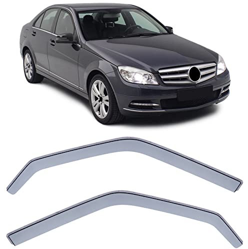 Windabweiser Regenabweiser Schwarz Smoke für Mercedes C-Klasse W204 S204 07-14