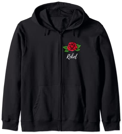 Rebellische Rose Kapuzenjacke