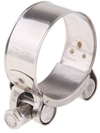 BESSTUUP Collier de serrage pour pot d'échappement de moto en acier inoxydable 40-43 mm