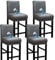 Bestenrose Wasserdicht Stuhlhussen 4er Set BarStuhlhussen PU Leder Stuhlbezug Barhocker Bezüge Stretch Hochhocker stuhlbezüge Stuhlbezug für Esszimmerstuh (Grau, 4 Stück)