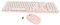 Dilwe Wireless Keyboard and Mouse Combo, Wireless Keyboard and Mouse, 2.4G Pure Color Retro, Wireless Keyboard Mouse with Round Keycaps and Numeric Keypad (Pink Board)