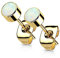 viva-adorno Titan Ohrstecker Ohrringe 4mm synth. Opal rund Damen Damenohrstecker Z565, gold