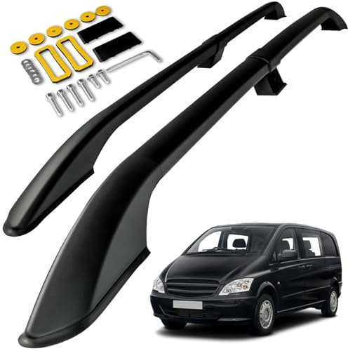 CHROMEMASTER Dachreling Dachträger Kompatibel mit Mercedes Vito Viano W639 Extra Long 2003-2014 | Zur Befestigung der Dachgepäckträger, Dachboxen oder Dachfahrradträger; Konstruktion aus Alu