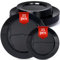 Prestee - Piatti piani in plastica nera - Piatti piani rotondi da 25,4 cm e piatti antipasti da 17,8 cm - 50 pezzi - durevoli e usa e getta - perfetti per feste ed eventi - Piatti piani in plastica