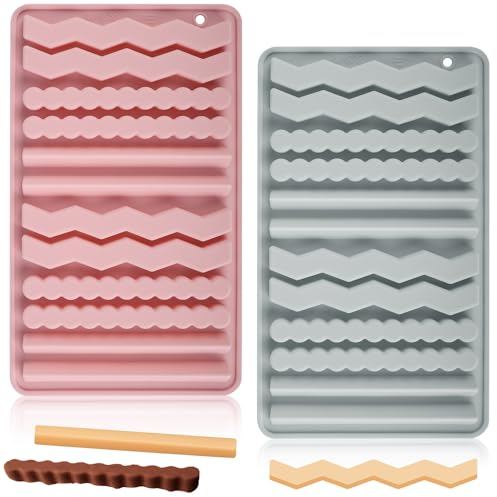 Dncvb 24 Mulden Silikonform Hundeleckerli 2 Stück Antihaftend Backmatte Hundekekse Hitzebeständig Silikon Backmatte Lebensmittelecht & Bpa-frei, Backform Müsli Riegel, Snack für Mensch und Tier