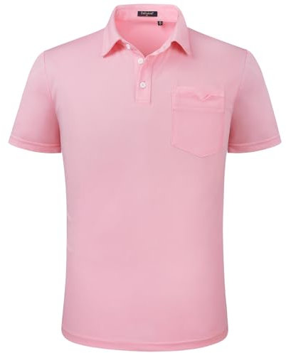 Enlision Polo Rose Homme Manches Courtes Polos de Sport Golf Casual d'été Business T-Shirt avec Poche Regular Fit XL