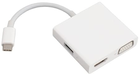 USB C to HDMI VGA Adapter, USB C Digital AV Multiport Adapter, Dual Monitor Adapter Compatible with Computers, Cell Phones, And Other Type C Devices