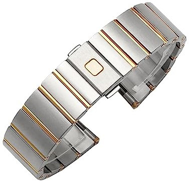 RWCCCRW Edelstahl-Kettenarmband für Omega Constellation Double Eagle Herren- und Damenuhr 17 23 25 mm Uhrenarmband