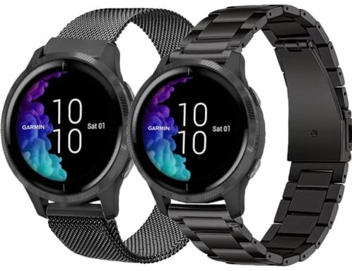 OTOPO Metal Strap for Garmin Vivoactive 4/Venu 3/Venu 2 45mm/Forerunner 255/955/265/965 Watch Bands, 22mm Metal band Strap for Fossil Gen 5 for Women Men