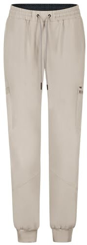 B-well Ricci Medizinische Schlupfhose Jogger 7 Taschen mit elastischem Bund und Gesäßtaschen Krankenhaus Uniformhose Anti-Falten mit Elasthan (Sand, L)