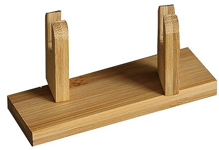 PURPLELILY Elegant Chinese Bamboo Fan Stand Holder Bracket Rack Stand For StablesStylish Desktop Decoration Decor