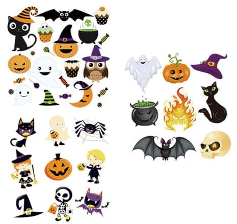 Tofficu 3 Stück Halloween-Flicken Zum Aufbügeln Halloween-Flicken-Set Zum Aufbügeln Wärmeübertragungsflicken Für Kleidungsaufkleber Mit Halloween-Thema