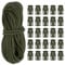 PATIKIL 10 Yard Elastic Bungee Cord & Single Hole Cord Lock, 25 Pack Plastic Oval Spring Toggle Stopper for Paracord Drawstring Shoelace Clothing Backpack Bags, Army Green