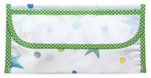 La Chiocciolina Bolsa para servilleta para guardería, para bordar en punto de cruz, servilleta/porta cubiertos con tela Aida, sobre para guardería o cubiertos con fantasía de estrellas (12 verde)