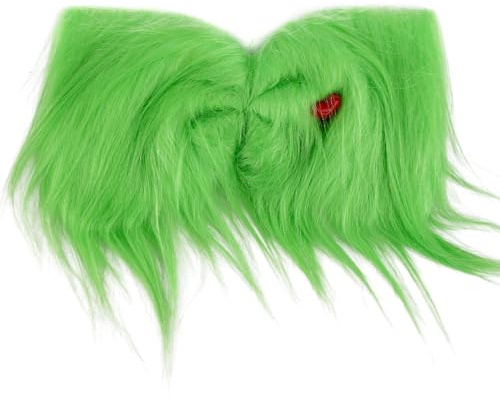 Große Grüne Haarschleife aus Pelz, Grinch-Stirnband Weihnachts Haarspangen Weihnachtsbaumschmuck Schleife Weihnachtshaarschmuck für Frauen Mädchen Baby Kostümzubehör Feiertage Partys