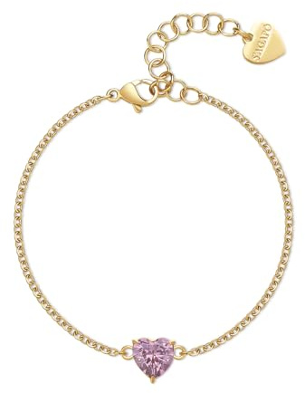 S'Agapõ Bracciale Donna in Acciaio | Bracciale Con Cubic Zirconia E Simbolo Cuore | Collezione Dazzly - SDZ72
