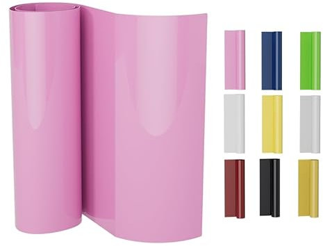 Heat Transfer Vinyl, 12in*6ft (30.5cm*183cm) HTV Vinyl Roll, Iron on Vinyl for T-Shirts, Printable Iron on Vinyl for T-Shirts, Heat Press Vinyl for DIY, Craft (Pink, 12 x 6ft)