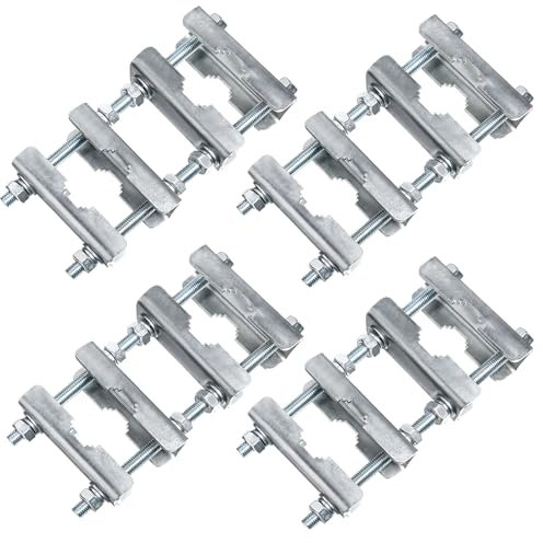 Antennenmast-zu-Mast-Klemmhalterungs-Set mit V-Backenblöcken für 2,5 cm - 6,3 cm Außendurchmesser, robustes Montagezubehör für Ham TV-Netzwerk-Antennen, Sicherheitskameras, Wetterstation, 4 Sets