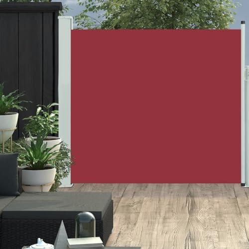 Furniture Item Home Seitenmarkise für Terrasse, einziehbar, 170 x 300 cm, Rot-Möbel