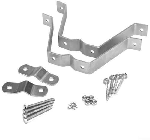 2Pcs Mast Wall Mount Bracket, with Mounting Bolts, Screws, Adjustable Antenna Telescopic Clamp, for Flag Pole, Outdoor TV Antenna Mast