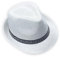 Sombrero Fedora Estilo Panamá, Borsalino con Cinta Decorativa, Sombrero Moderno de Verano, Casual. (FR/ES, Números, 59, Blanco)