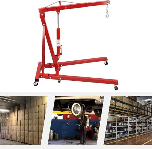 Robuster klappbarer hydraulischer Motorkran mit 6 Rollen, professioneller Kirschpflücker für Werkstatt und Garage, Autowartung