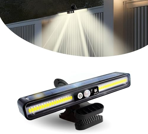 Surplex Solarlampen für Außen, Clip-on Solarleuchte mit Bewegungsmelder, 2 Montagearten 3 Modi Wandleuchte mit 36 LEDs, Wasserdichte Solar Light für Garten Zäune Camping Diele, Kaltes Licht