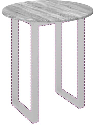 vidaXL Table Top Ø 60 x 1.5 cm Round Engineered Wood Grey Sonoma