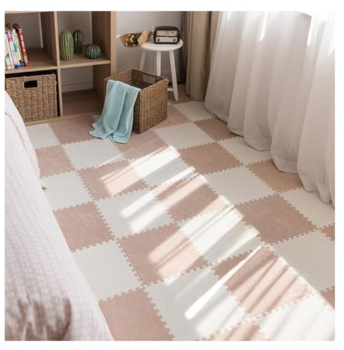 interlocking floor mats, 4 Pcs Jigsaw Puzzle Play Mat,Carpet Tiles,Plush Rug Floor,Interlocking Foam Mats,Yoga,11.8 And 23.6 Inch