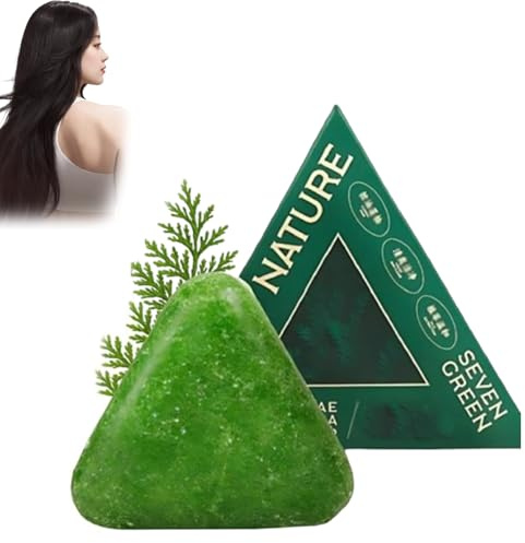 Korean Hair Growth Soap, Korean Scalp Revival Bar, Rosemary & Amino Acids Strengthening Anti-Thinning Shampoo Bar, Cypress Leaf HairSoap, Nature Triangle Shampoo Bar (1PC)