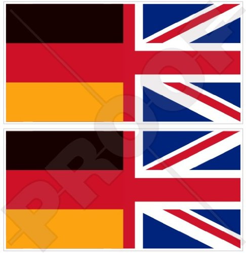 Vinyl-Aufkleber, Aufkleber, Deutschland-Vereinigtes Königreich, 75 mm, 2 Stück