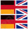 Vinyl-Aufkleber, Aufkleber, Deutschland-Vereinigtes Königreich, 75 mm, 2 Stück