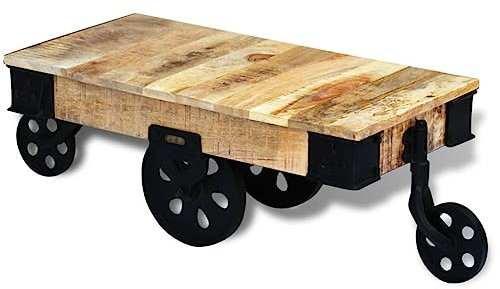 vidaXL Massivholz Couchtisch Beistelltisch Wohnzimmertisch Industrie Antik Retro