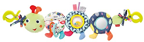 Fehn Kinderwagenkette Baby Mobile Raupe COLOR Friends – Babymobile Kette mit süßer Raupen Figur - Babyspielzeug zum flexiblen Aufhängen - Kinderwagen Spielzeug für Babys und Kleinkinder ab 0+ Monaten