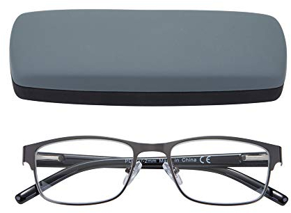EYEGUARD Mens Reading Glasses, 1 Pair Rectangular Lightweight Metal Readers for Men(+3.00 Magnification)