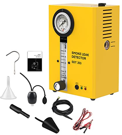Detector de fugas de humo SDT 203 EVAP, comprobador de detección de fugas de vacío, máquina de humo automotriz, comprobador de humo EVAP con manómetro, medidor de flujo ajustable para vehículos de 12V