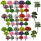 Cayway 49 Stück Modellbau Bäume Mixed Bäume Modellbau, 5~8CM Mixed Bunt Modell Baum Zug Bäume Kunststoff Modell Bäume für DIY Landschaft Gartendeko, Modelllandschaft