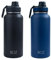 BOZ Trinkflasche Edelstahl 1l – Auslaufsichere Thermosflasche – BPA-freie Isolierflasche – Kohlensäure Geeignet – Für Sport (Grau/Schwarz)
