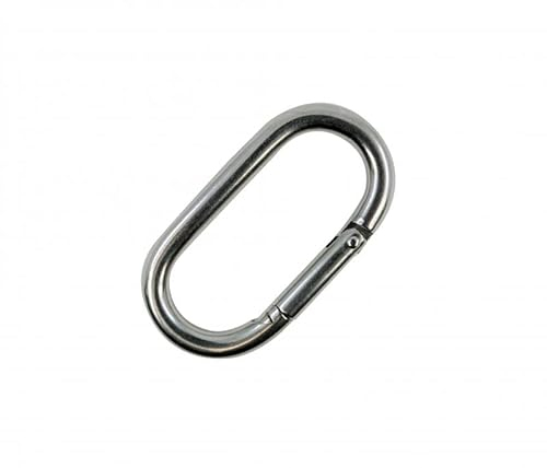 KAMERO 5X Edelstahl V4A, ovale Karabinerhaken 8x80mm, rostfrei, Karabiner, Schnapper (5, 8x80)