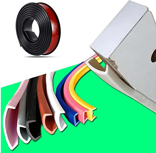 FSHANYUE Couvre Chant en Plastique Flexible Forme de U, - Souple-Couvre Souple TPE à Décoller et Coller-Pour la Armoire Table Chaise Bord (5m×16mm,Noir)